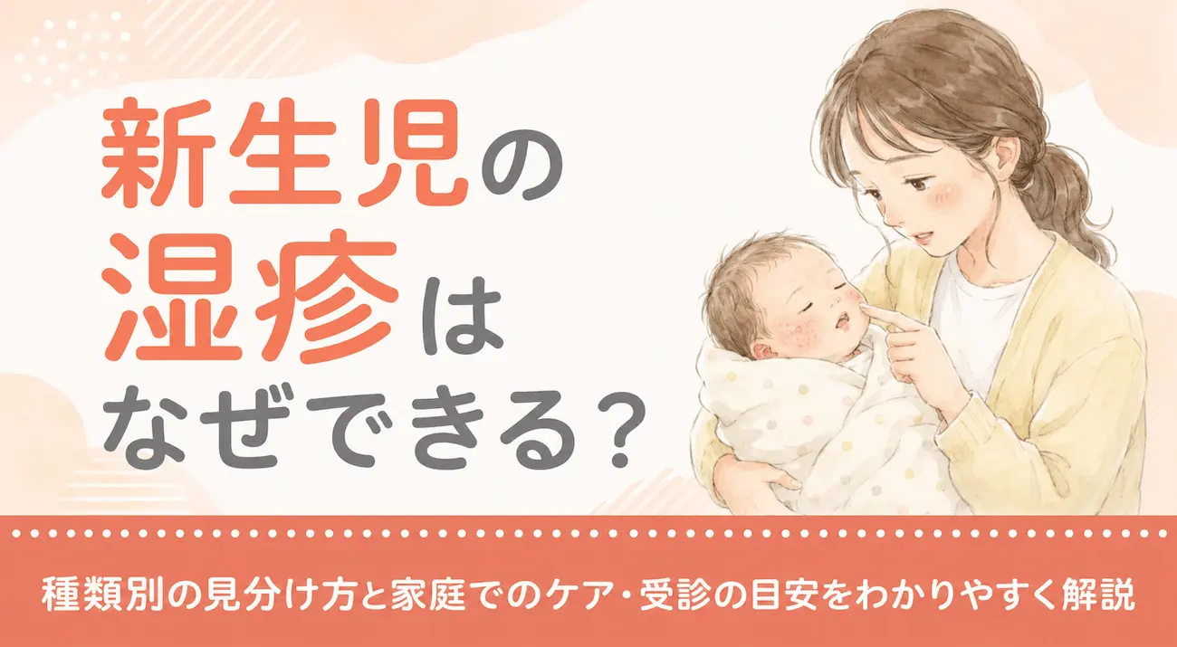 新生児の湿疹はなぜできる？種類別の見分け方と家庭でのケア・受診の目安をわかりやすく解説